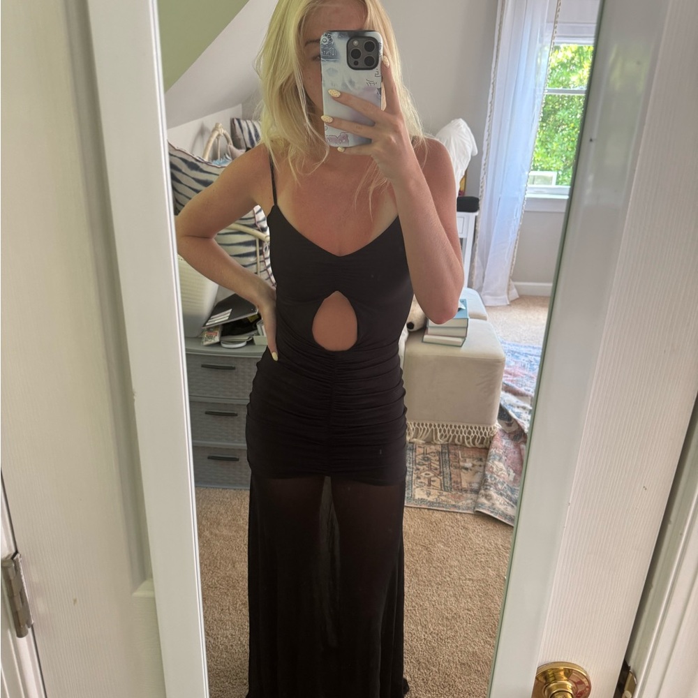 Meshki Black Cut-Out Maxi Dress